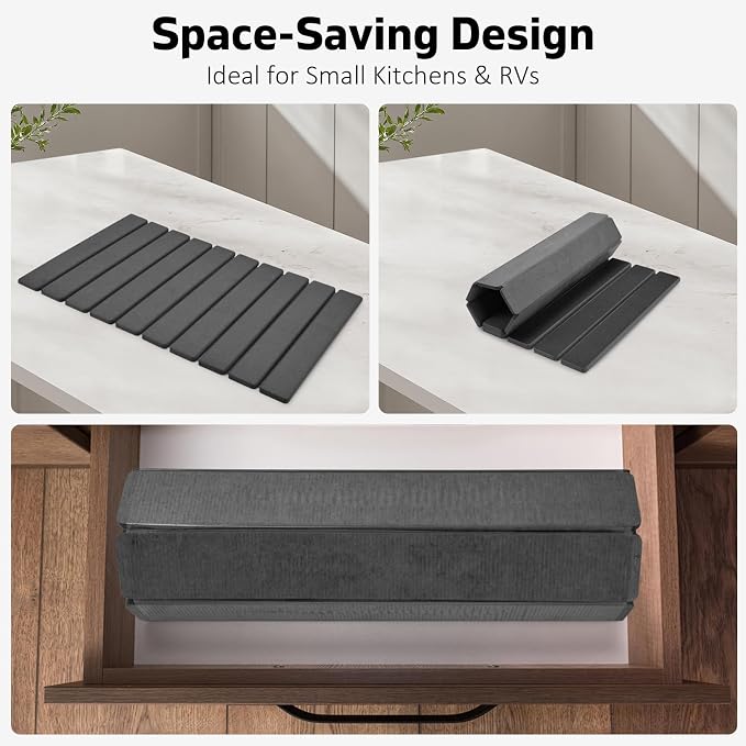 Large Stone Dish Drying Mats for Kitchen Counter, Fast Drying Collapsible - Image 3