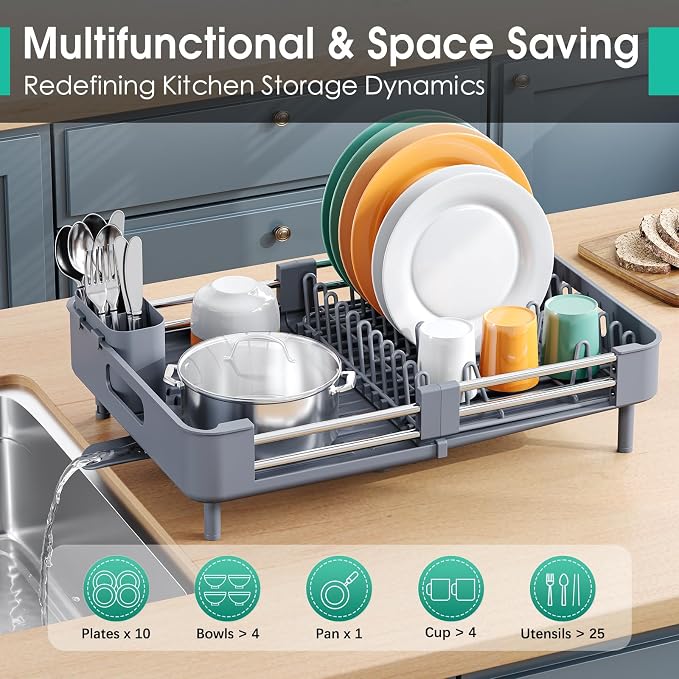 TOOLF Expandable Dish Drying Rack - Image 3