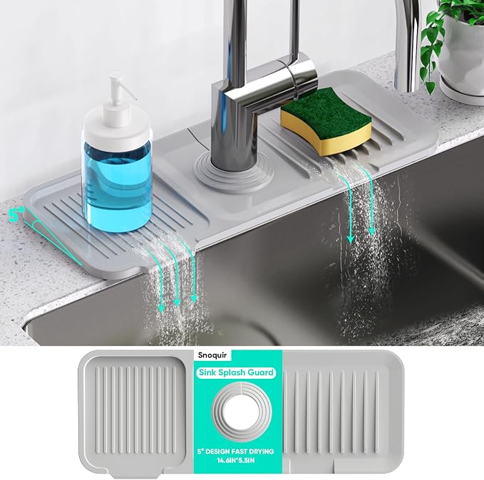 14.6'' Faucet Mat for Kitchen Sink Kitchen Sink Splash Guard Silicone Kitchen - Image 8