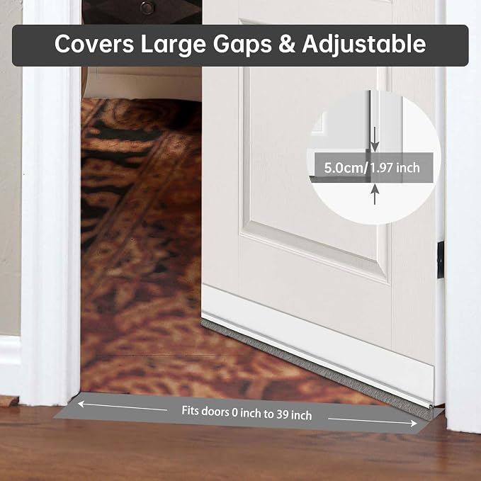Self-Adhesive Brush Door Sweep, 39.37" L x 2" W, Blocks Dust and Noise - Image 4