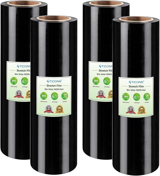 TICONN Stretch Wrap Roll, 18 in x 1000 ft Plastic Wrap by TICONN