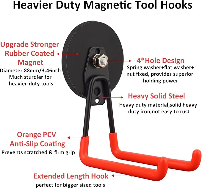 ULIBERMAGNET Magnetic Hooks, Heavy Duty Magnet Hook, Large Manget - Image 2