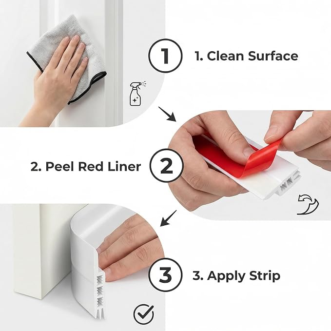 Door Draft Stopper Under Door Draft Blocker Insulator Door Sweep Weather - Image 8
