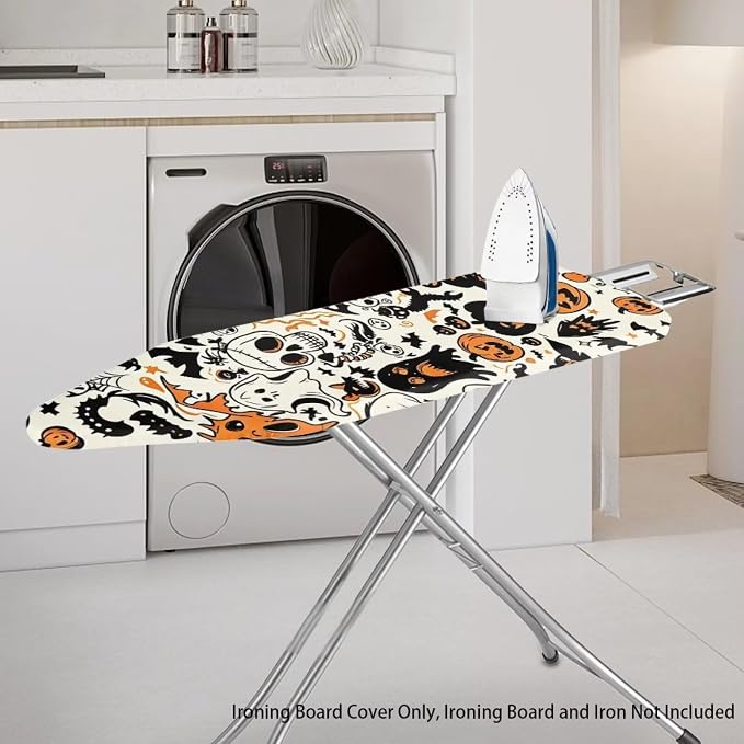 Halloween Iron Board Cover Skull Pumpkin Ironing Board Cover and Pad Soft Stain - Image 2