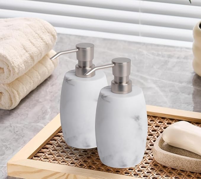 Clasin Home Resin Soap Dispenser Set 2, Refillable Hand Soap Dispenser - Image 7