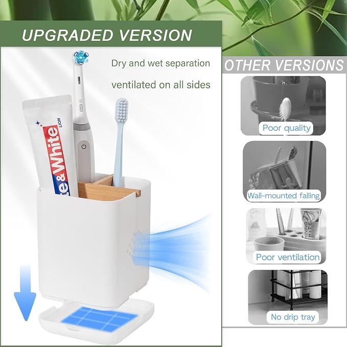 Toothbrush Holders for Bathrooms, Electric Toothbrush Holder, 3 Slot Vanity - Image 7