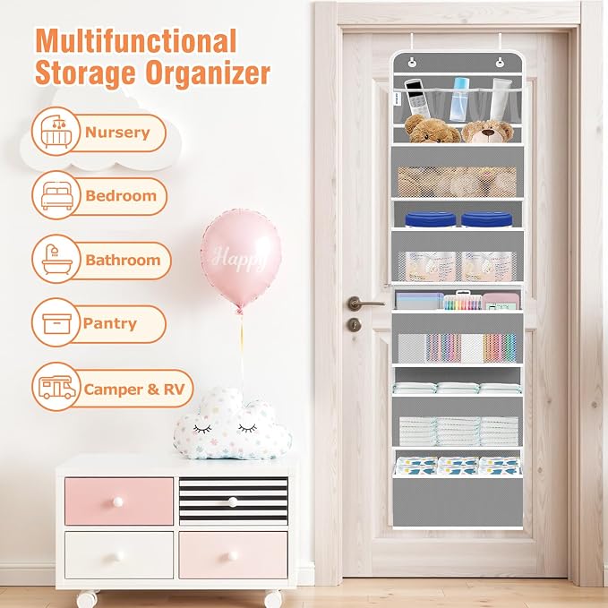 Over The Door Organizer Storage Large Capacity Hanging Bedroom Storage | 6 - Image 7