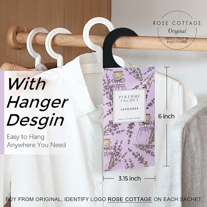 Large 12 Packs Hanging Scented Sachets Long-Lasting Closet Deodorizer Air - Image 2