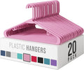 Plastic Hangers 20 Pack Pink by Neaterize