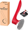 Cast Iron Cleaner Scrubber with Long Handle - Welded Fine Chain Mail Cast Iron Grill Scrubber Brush-Chainmail Sponge Scrub Cleaning Tool to Clean Skillets, Pan,Griddle, Wok, Dutch Oven