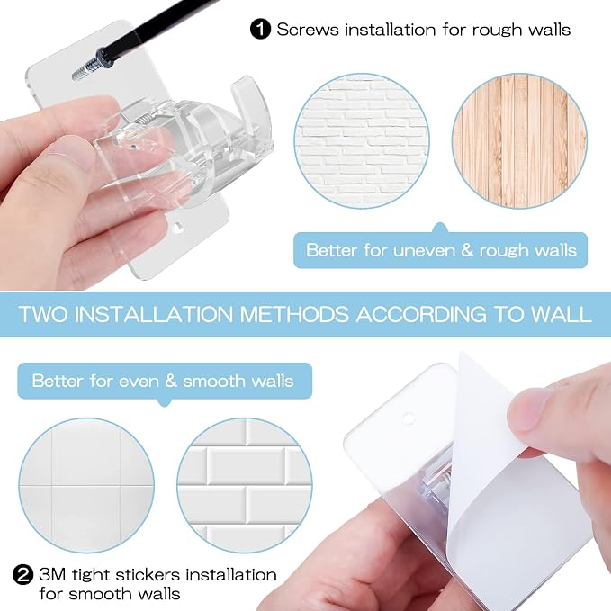 4 Pieces Self Adhesive Curtain Rod Bracket, Universal Plastic Curtain Rod - Image 5