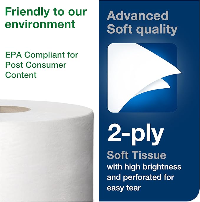 Tork Matic Soft Hand Towel Roll & Mini Jumbo Bath Tissue Roll - Image 7