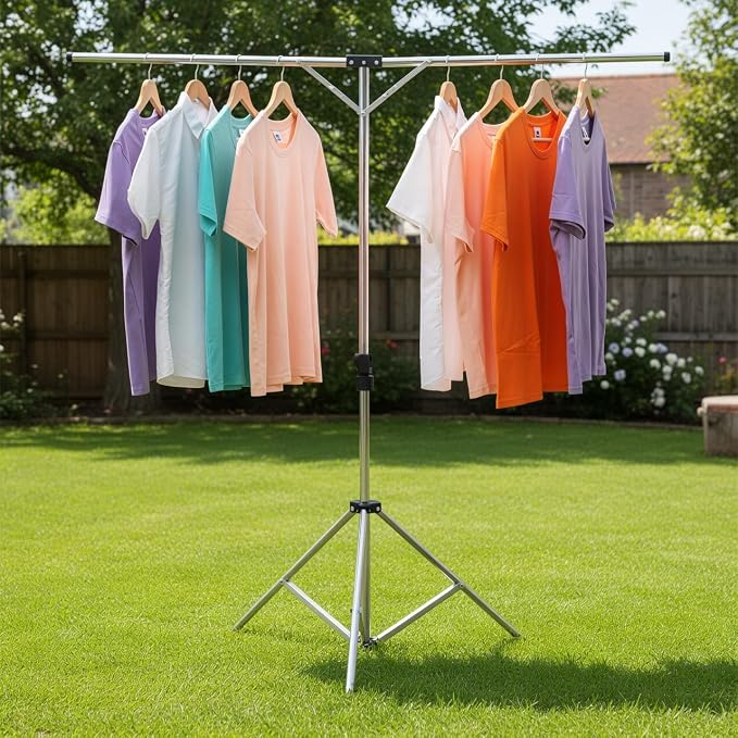 Foldable Portable Space Saving Stainless Steel Clothes Drying Rack. - Image 6