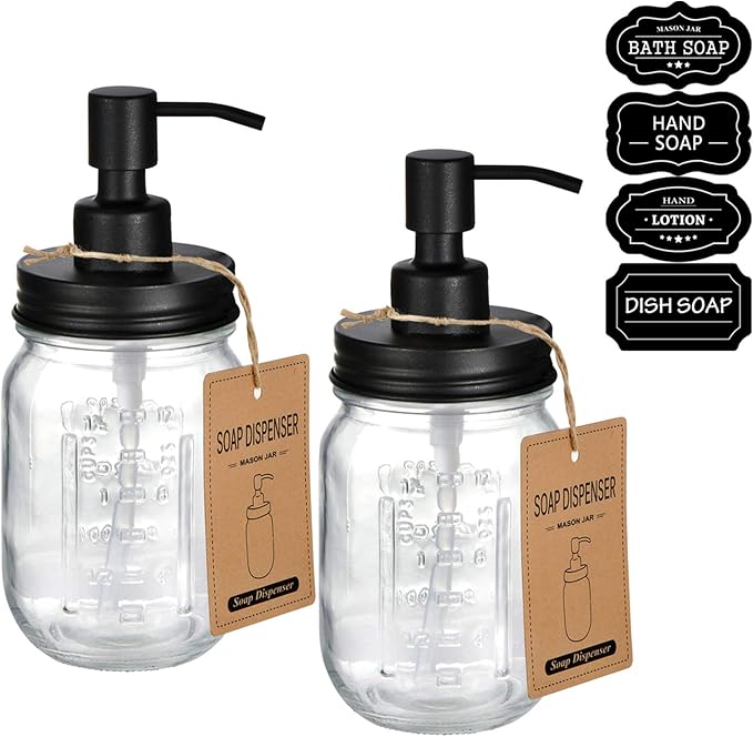 Amolliar Mason Jar Liquid Soap Dispenser, Lotion Dispenser | Rustproof by Amolliar