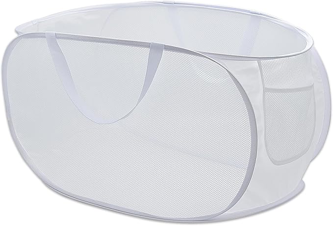 Sturdy Mesh Laundry Hamper Basket Bag, collapsible Pop up by HONOMA