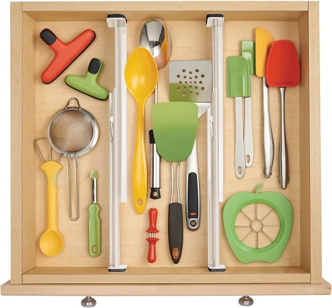 mDesign Set of 4 Drawer Dividers – Expandable Drawer Organiser Set - Image 7