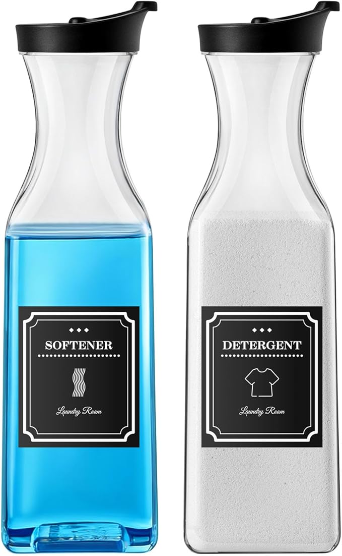 54oz Laundry Detergent Dispenser, Liquid Container, 2 Pack Black by SUBEKYU
