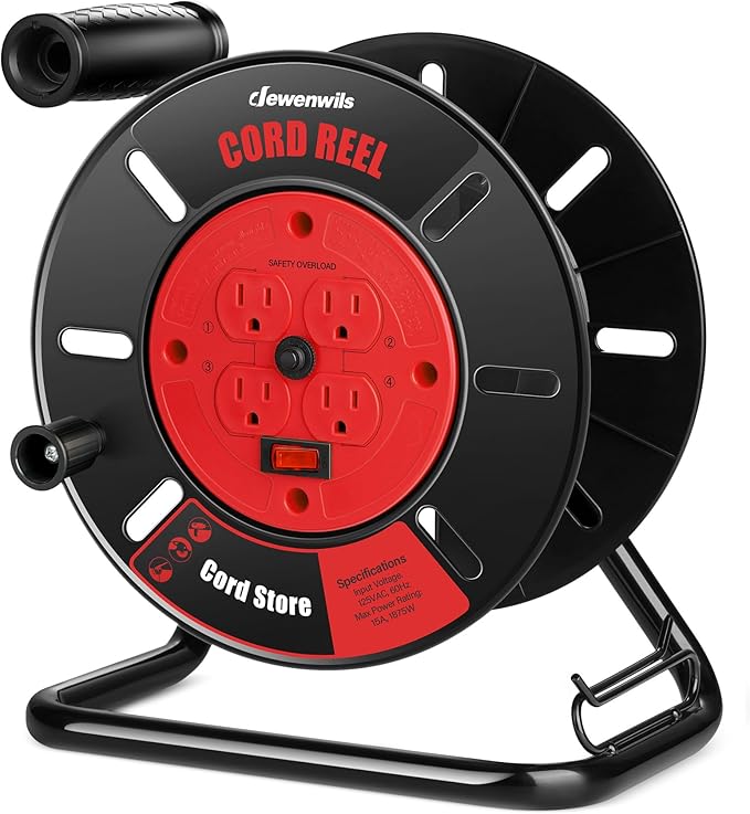 DEWENWILS Extension Cord Storage Reel, Hand Wind Retractable Open Cord Reel | by DEWENWILS