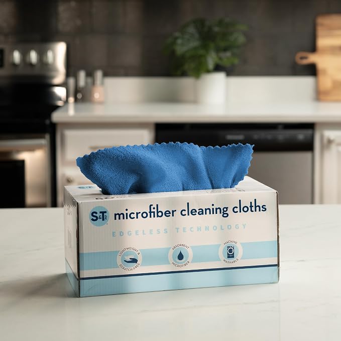 S&T INC. Microfiber Cleaning Cloth, 50 Pack, 11.8" x 11.8", Edgeless Cleaning - Image 9