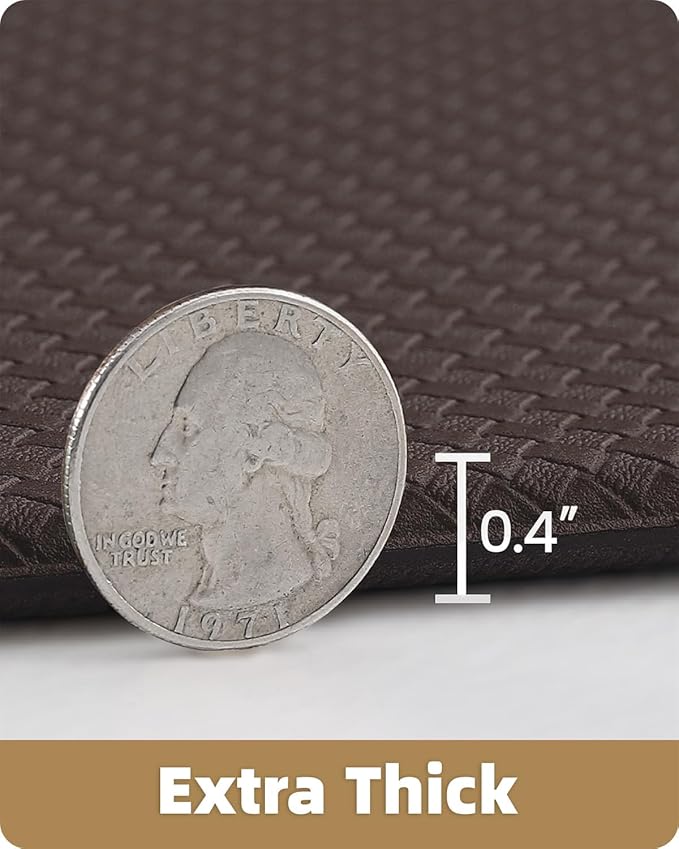 Color&Geometry Anti Fatigue Cushion Kitchen Mat for Floor -17"x59",Easy Clean, Water & Oil Proof, Anti Slip, Foam Rubber Runner Rug for Front Sink Comfort Standing,Brown