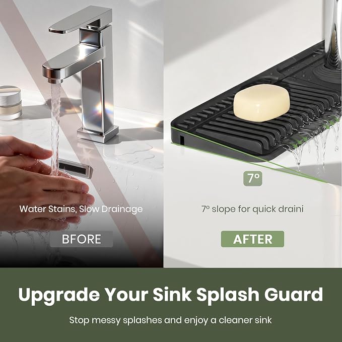 24 Inch Faucet Mat for Kitchen Sink, Silicone Splash Guard for Kitchen Sink Area - Image 7