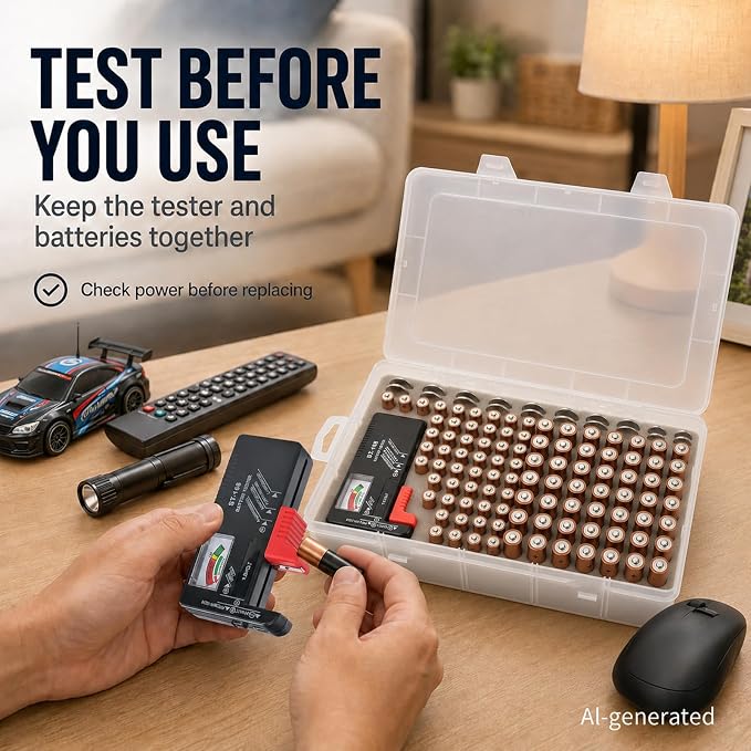 Xuerdon 120-Slot Battery Organizer Case - Image 8