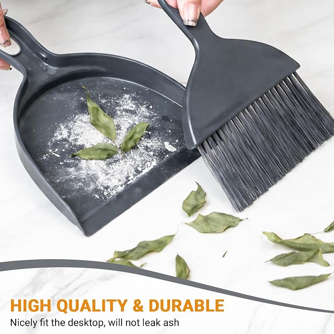 THINKLEARN 2PCS Small Dust Pan and Brush Set, Mini Broom Dustpan Kit - Image 2
