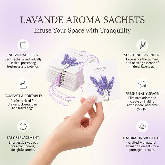 RAINFLOW 10 Pack Lavender Sachets - Image 2