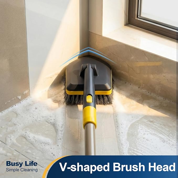 Yocada Tub Tile Scrubber Brush 2 in 1 Cleaning Brush 4*Scouring Pads 58.2" - Image 4