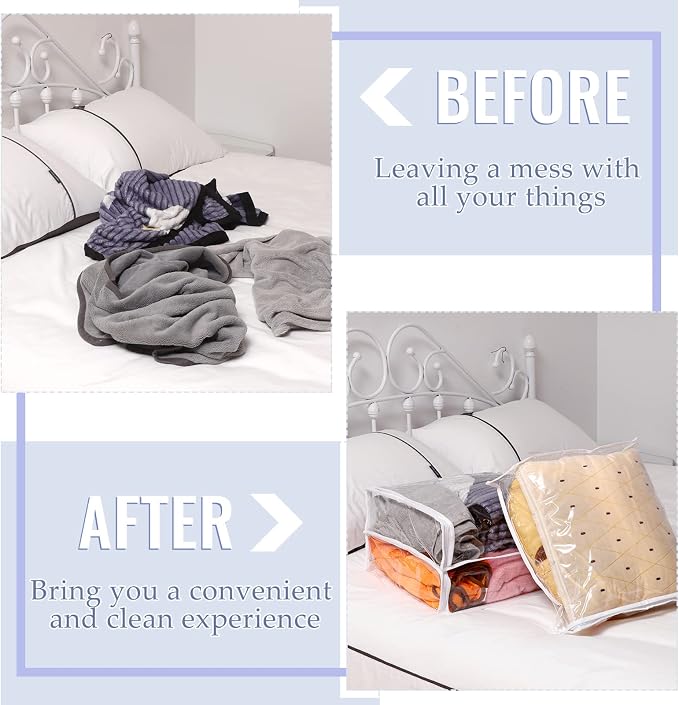 Shappy 6 Packs Clear Plastic Storage Bags - Image 5