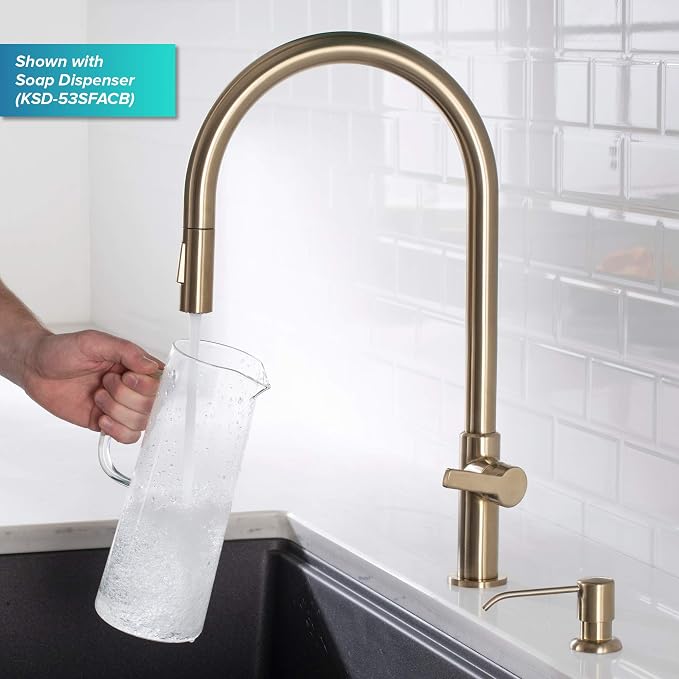 KRAUS Champagne Bronze 20 in Pull Down Kitchen Faucet KPF-2821SFACB | - Image 14