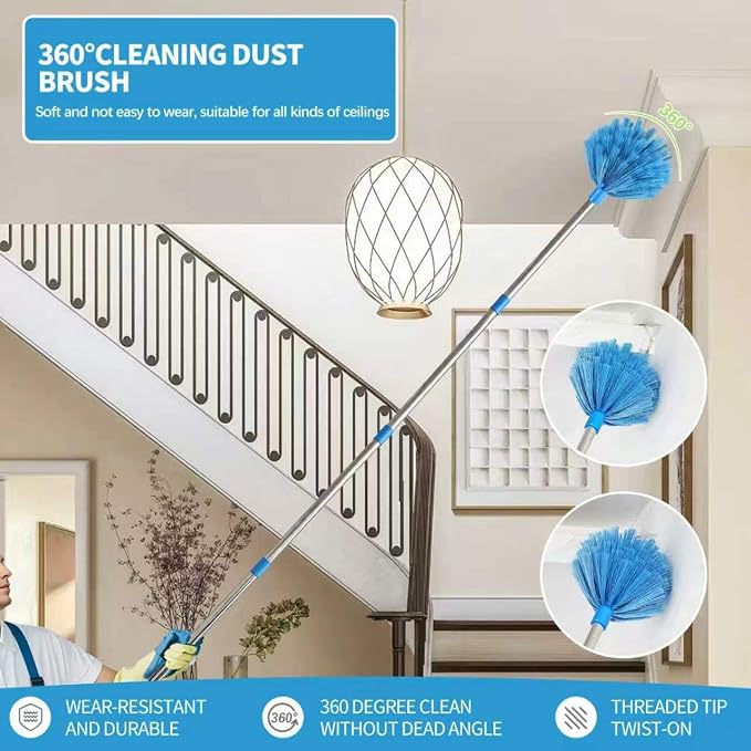 High Reach Duster Kit with14 ft Extension Pole High Ceiling Dusting and Window - Image 5