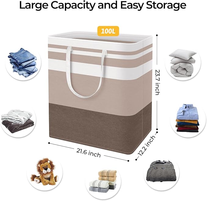 HomeHacks 2 Pack Large Laundry Baskets, Laundry Hampers Bags | Waterproof - Image 4