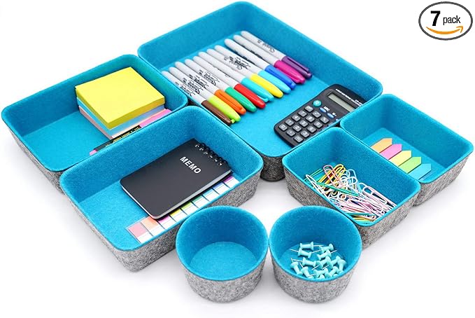 Welaxy Drawer organizers bins felt tray desk storage bins dividers small by Welaxy
