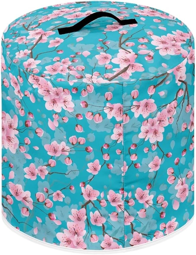 Dust Cover for 6 Quart Air Fryer and Electric Pressure Cooker with Pocket, Dust-Proof Cover for Electric Appliance, Small Appliance Covers Accessories Cherry Blossom