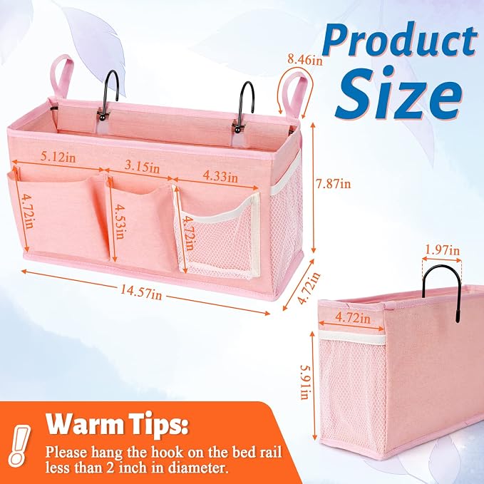 Bedside Caddy, Bedside Storage Bag Hanging Organizer - Image 6
