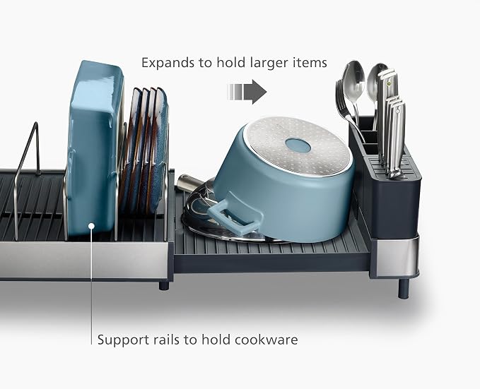 Joseph Joseph Extend Max Steel Expanding Dish Drying Rack, high Capacity - Image 5