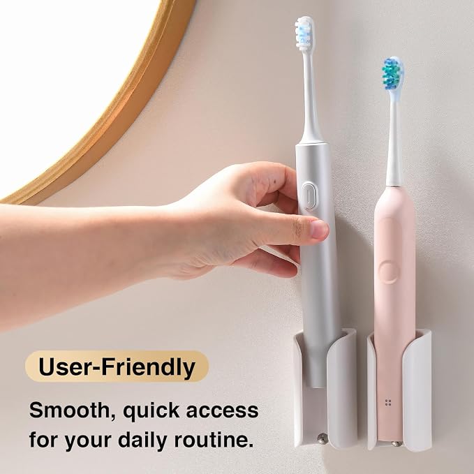 Electric Toothbrush Holder for Bathroom, Wall-Mounted Toothbrush Stand - Image 4