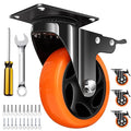 QNCZ 4" Caster Wheels, Outstanding Casters Set of 4 Heavy Duty, Silent Industrial Casters, Locking Casters Wheels for Furniture, Castor Wheels for Cart, Workbench.