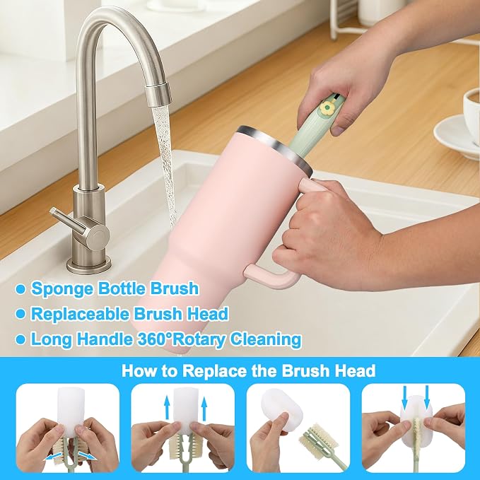 5 in 1 Bottle Cleaning Brush Set, Cleaning Tool Kit - Image 3