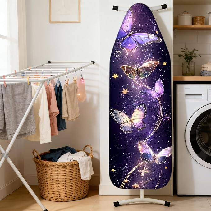 Nuxovilar Starry Butterfly Cotton Ironing Board Cover 15x54 Fabric - Image 2