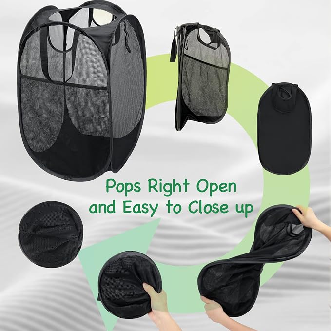6 Pcs Handy Laundry Collapsible Mesh Foldable Hampe | Popup Laundry Basket - Image 8