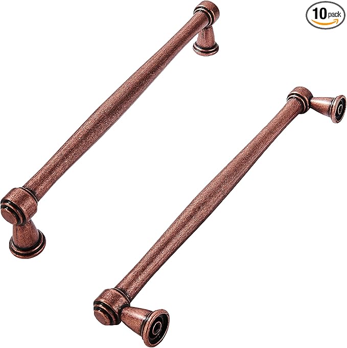 khtumeware 10 Pack 5 Inch(128mm) Antique Copper Cabinet pulls Kitchen Cabinet Handles Kitchen Cabinet Hardware for Cupboard Drawer Handles Dresser Pulls