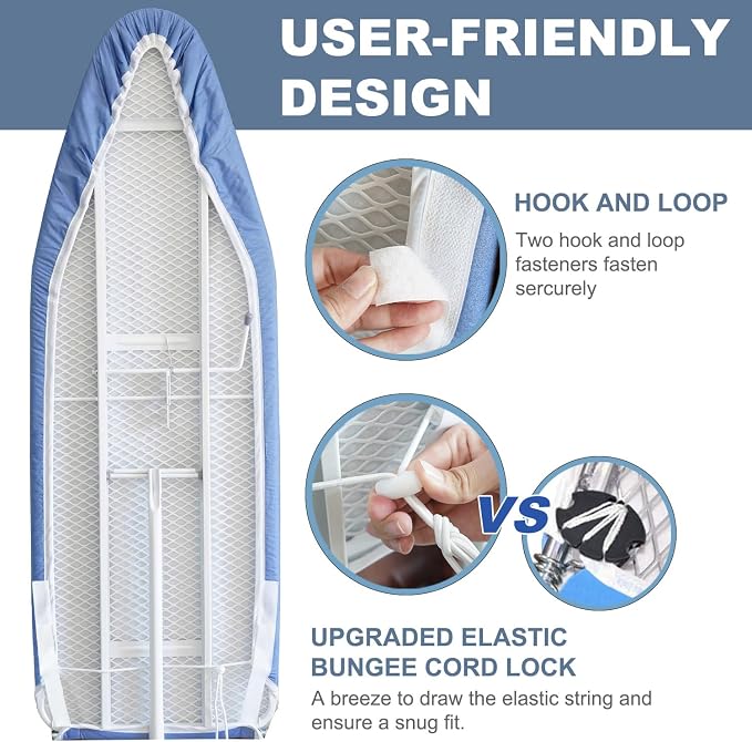 VividPaw 14x42 Inch Over-The-Door Ironing Board Cover, User-Friendly Design - Image 3
