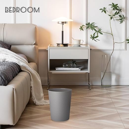 UUJOLY Small Bathroom Trash Can Wastebasket Garbage Can, Dark Grey, 3 Pack | - Image 4