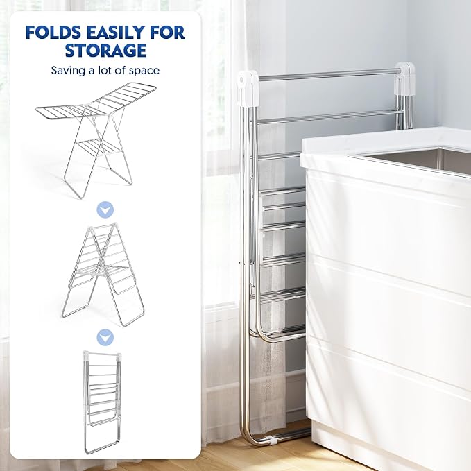Large Stainless Steel Clothes Drying Rack | Drying Rack Clothing - Image 2