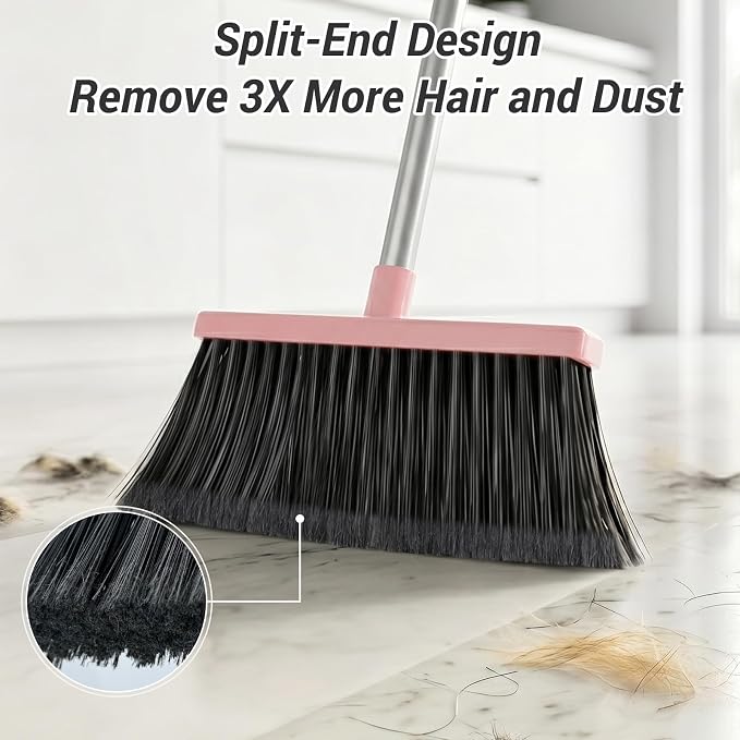 Broom with Dustpan Set for Pet Hair & Dust Cleanup - Image 3