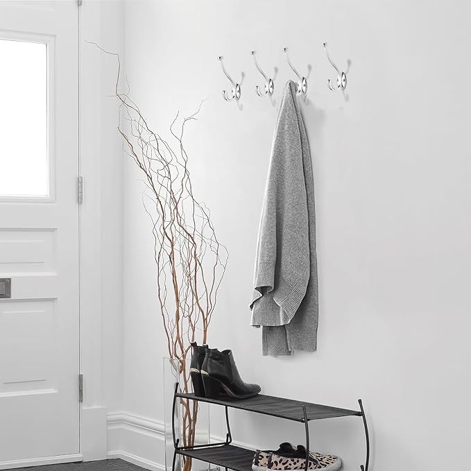 The 3 Pack 5-1/2 inch Polished Chrome Coat Hook zinc Alloy mudroom Hooks is - Image 5