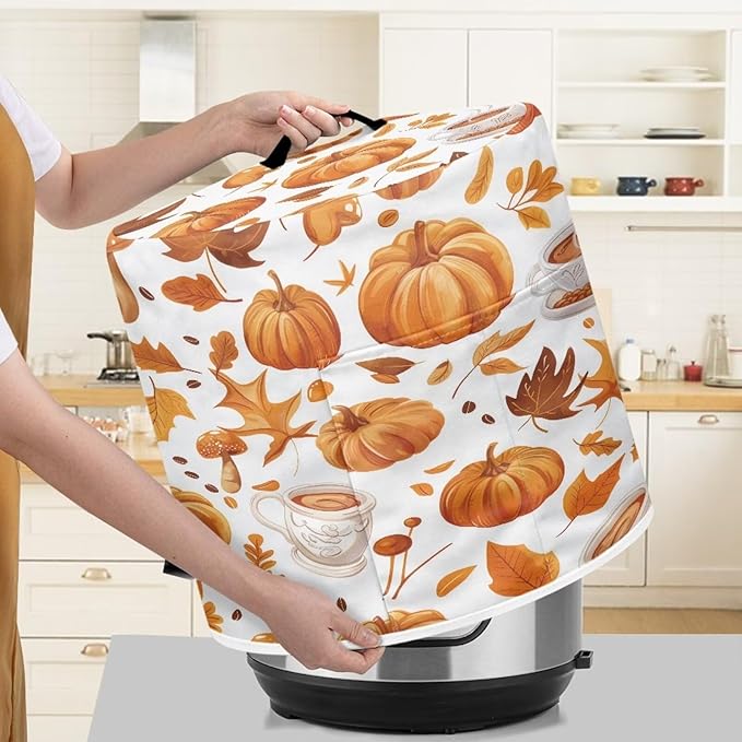 Pumpkin Pressure Cooker Cover Instant Pot Accessories Instant Pot Kitchen Appliance Dust Cover with Pockets for Rice Cooker Air Fryer Slow Cooker Dust Covers for Kitchen Size L