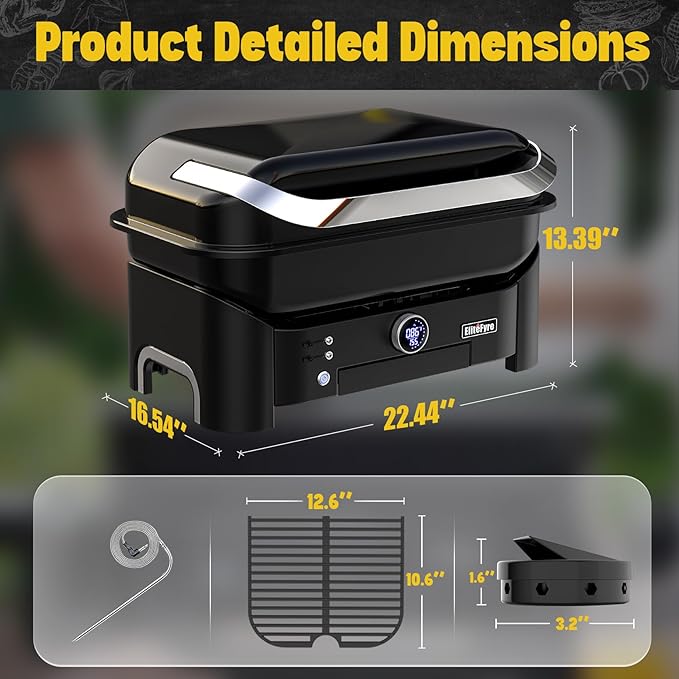 Volteq Electric Grill with Smart Tem Control for Apartments - 6-in-1 Smokeless Compact Patio BBQ Grill for Balcony & Deck, 1500W Fast Heating, No Flames Perfect for Rentals